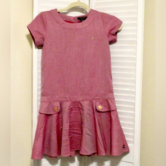 Nautica Girls Size 10 Pink Chevron Drop Waist School girl Dress - Picture 1 of 6
